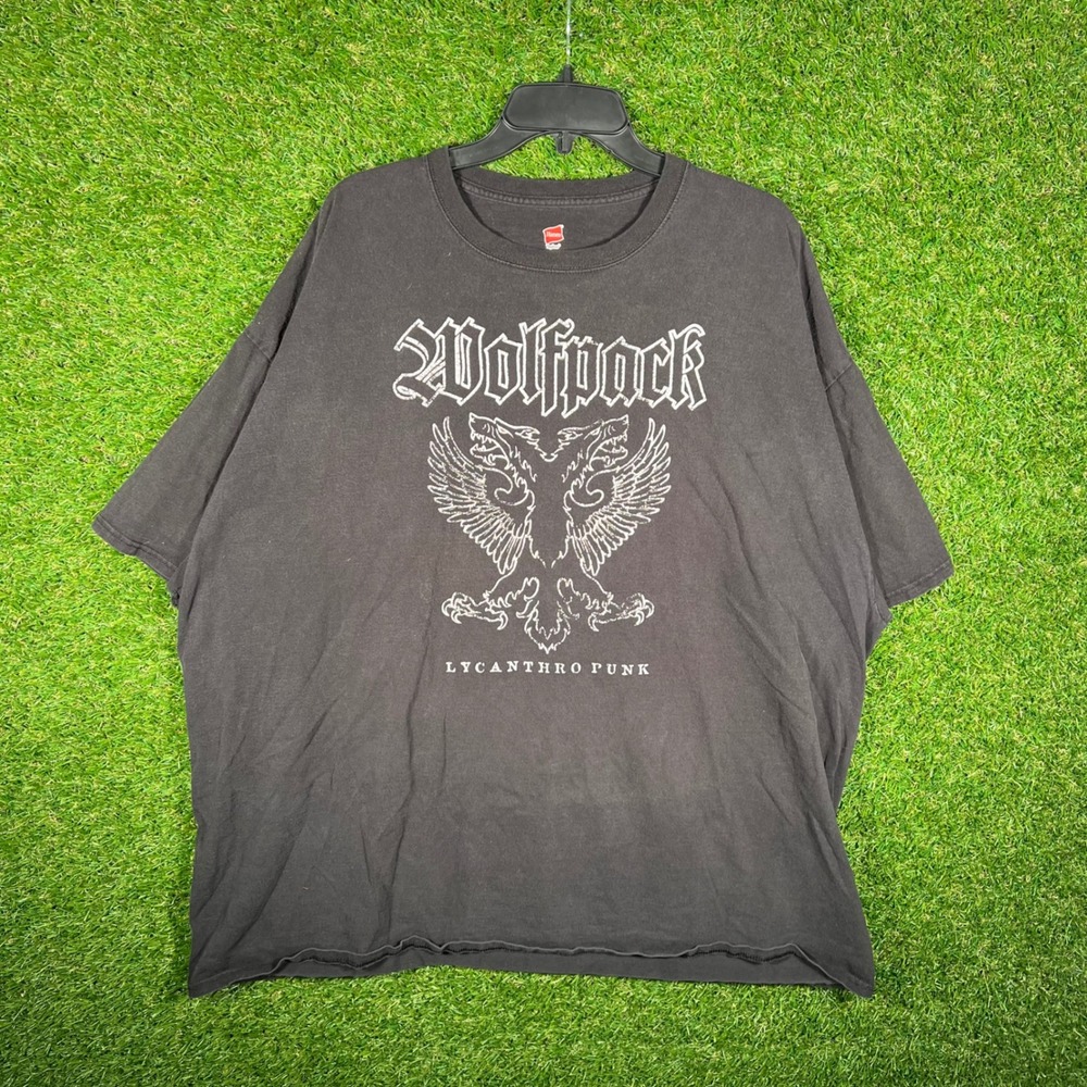 Wolfpack Lycanthro Punk Graphic T-Shirt Mens 3XL Black Hanes Tagless